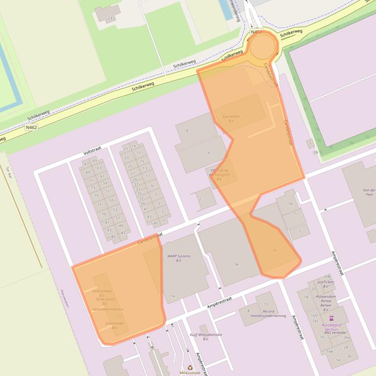 Kaart van postcodegebied 2441LR.