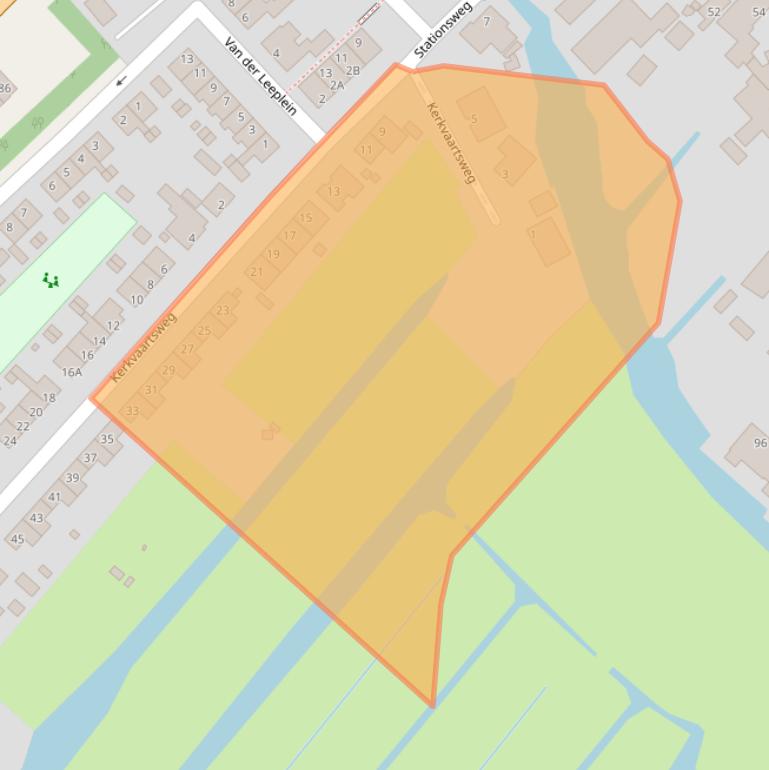 Kaart van postcodegebied 2445AB.