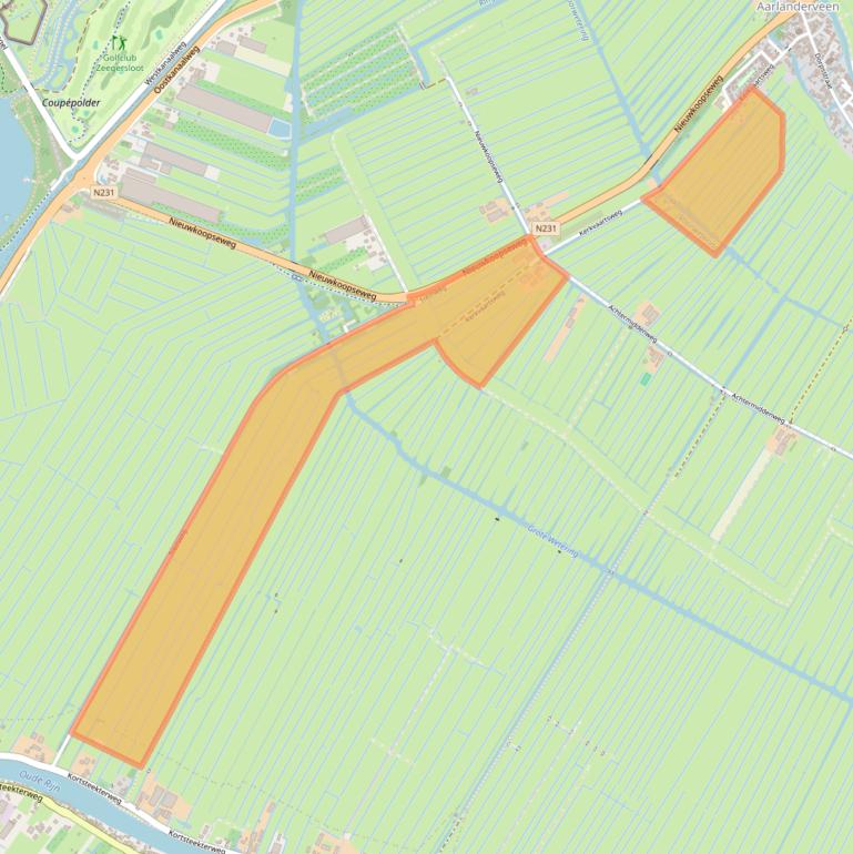 Kaart van postcodegebied 2445AC.