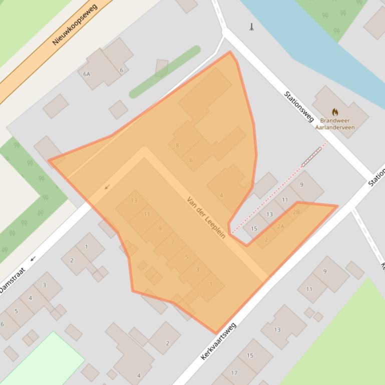 Kaart van postcodegebied 2445AG.