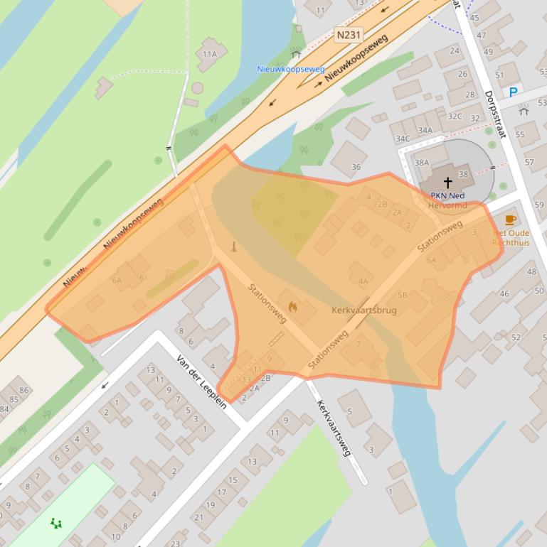 Kaart van postcodegebied 2445AH.