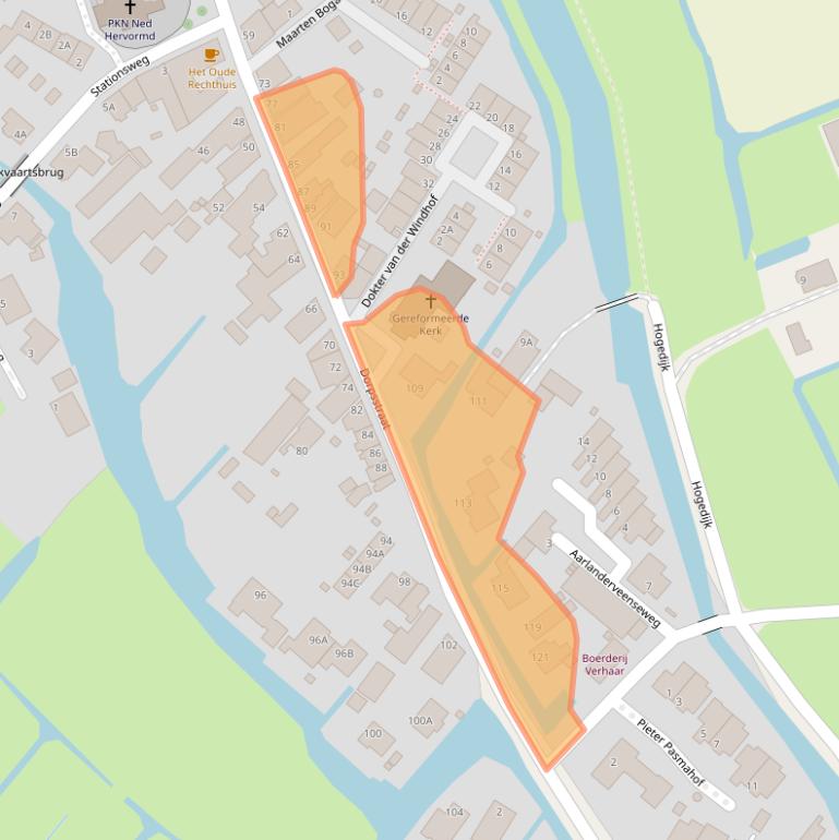 Kaart van postcodegebied 2445AL.