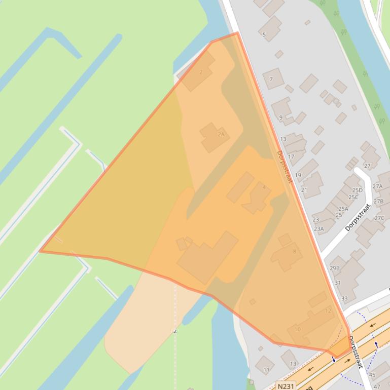 Kaart van postcodegebied 2445AM.