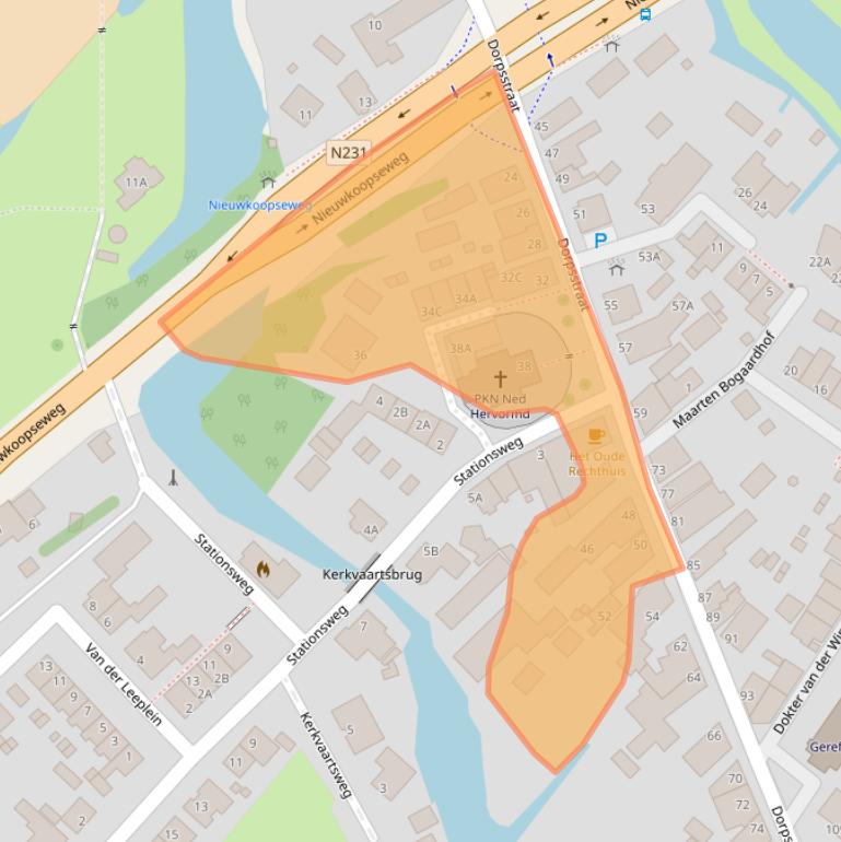 Kaart van postcodegebied 2445AN.