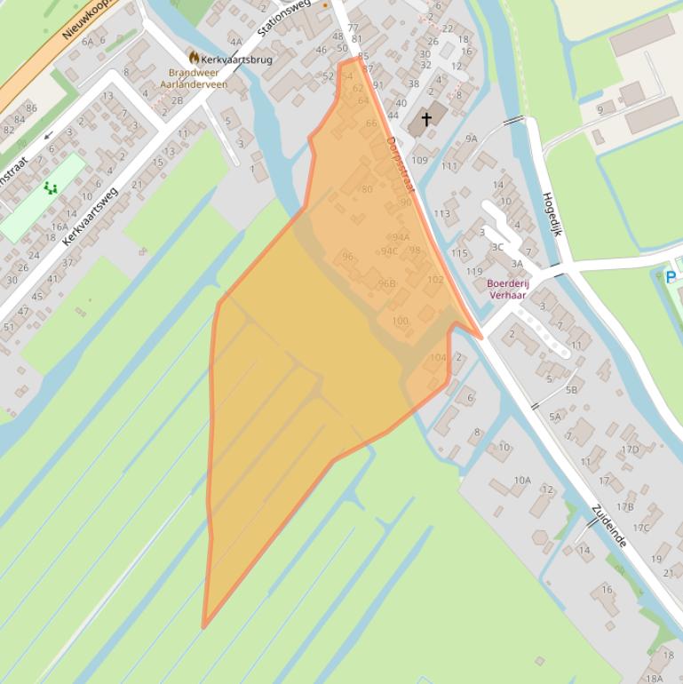 Kaart van postcodegebied 2445AP.