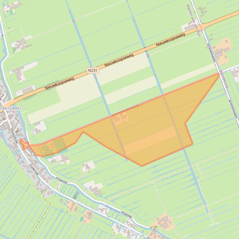 Kaart van postcodegebied 2445AR.