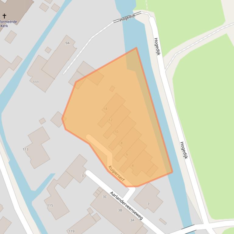 Kaart van postcodegebied 2445AZ.