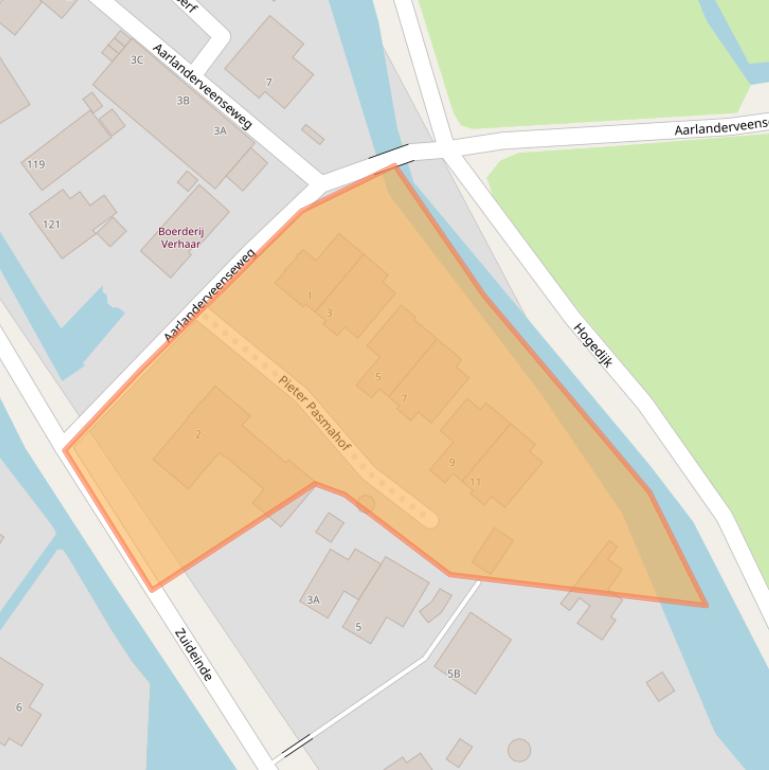 Kaart van postcodegebied 2445BH.