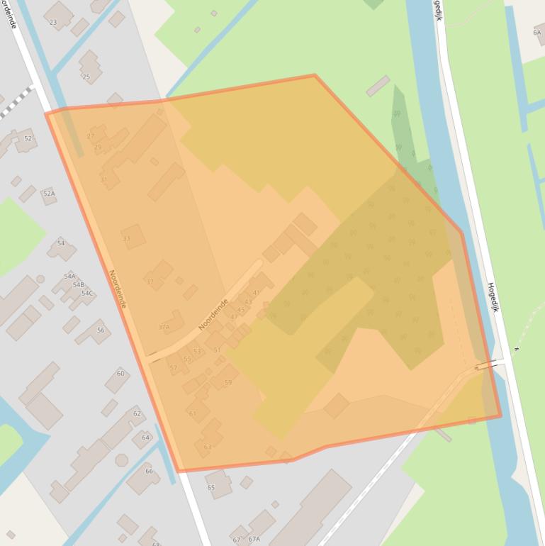 Kaart van postcodegebied 2445XB.