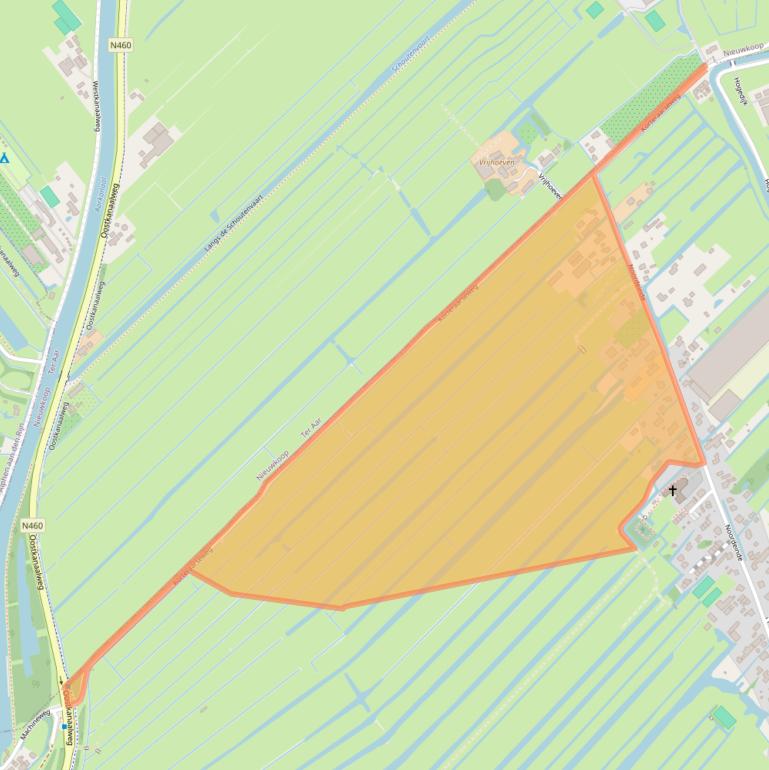 Kaart van postcodegebied 2445XD.