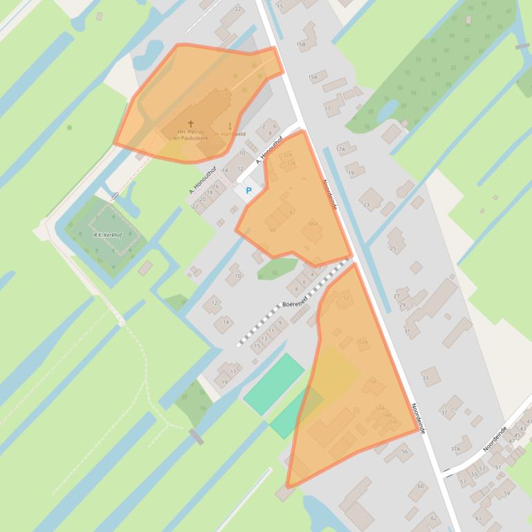 Kaart van postcodegebied 2445XE.