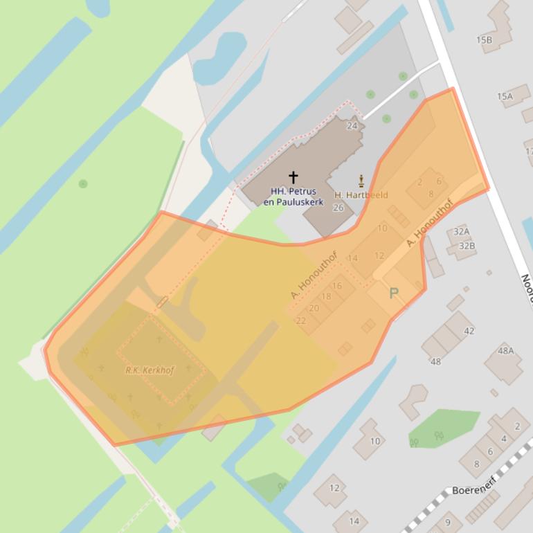 Kaart van postcodegebied 2445XJ.