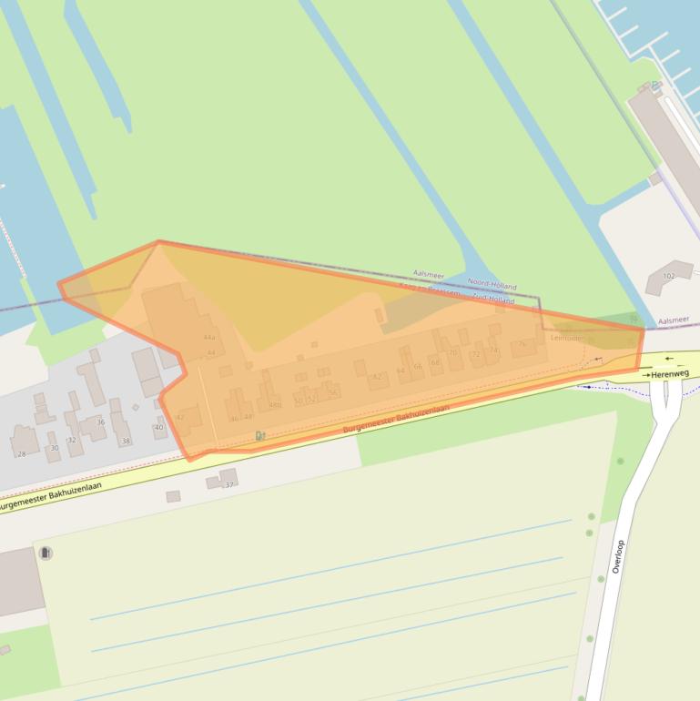 Kaart van postcodegebied 2451AB.