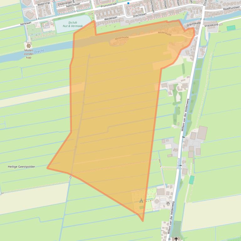 Kaart van postcodegebied 2451AZ.