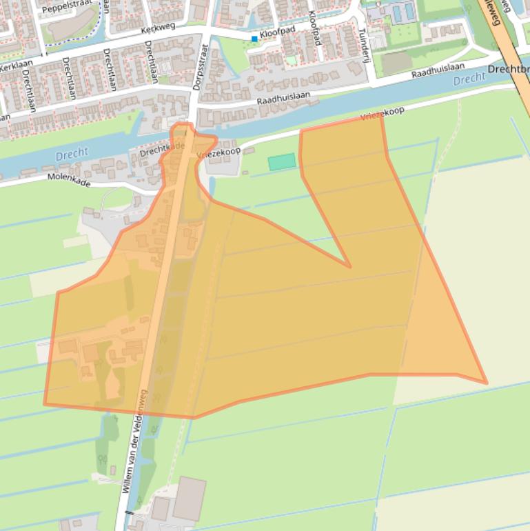 Kaart van postcodegebied 2451BA.