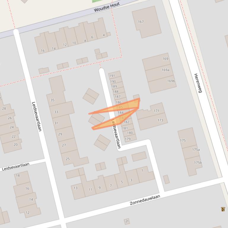 Kaart van postcodegebied 2451BD.