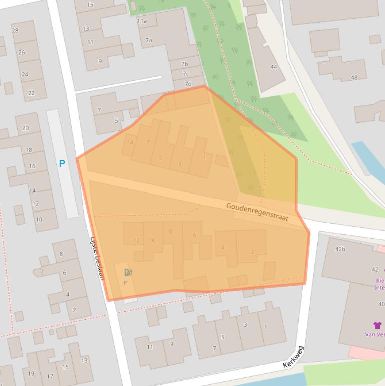 Kaart van postcodegebied 2451BK.