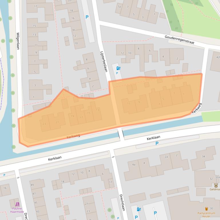 Kaart van postcodegebied 2451BL.