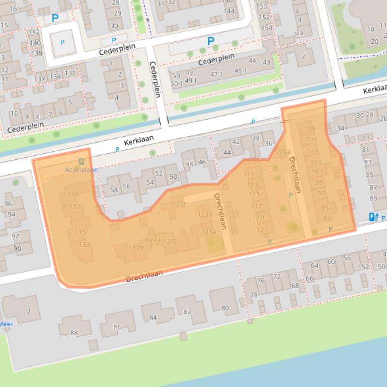 Kaart van postcodegebied 2451CL.