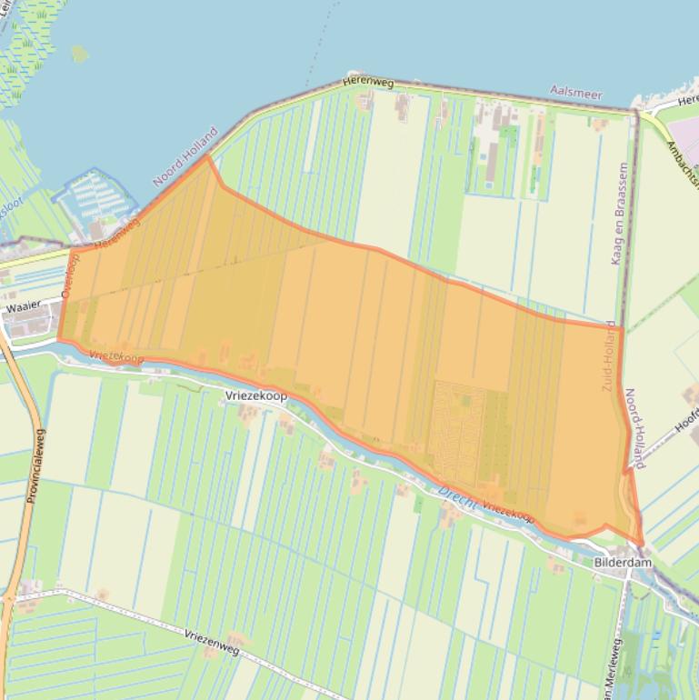 Kaart van postcodegebied 2451CS.