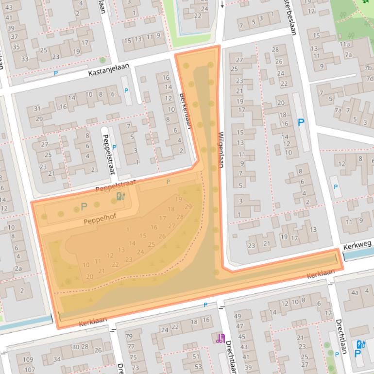 Kaart van postcodegebied 2451CT.