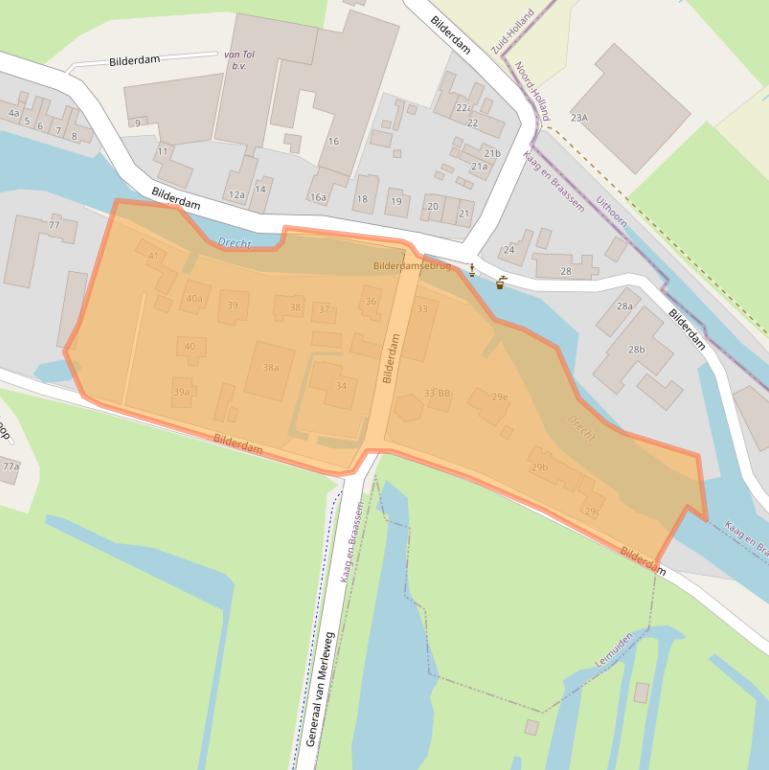 Kaart van postcodegebied 2451CX.