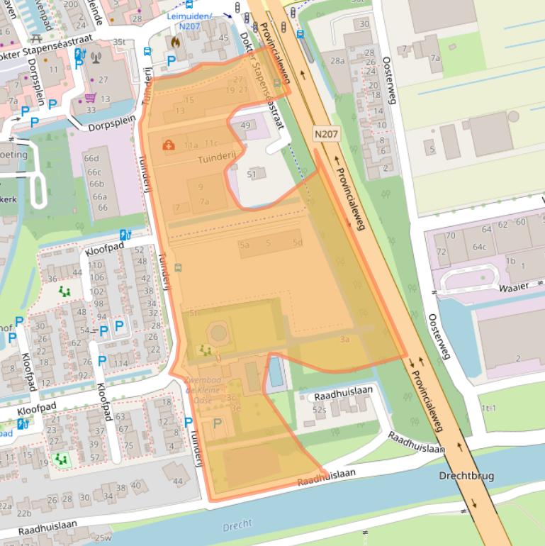 Kaart van postcodegebied 2451GG.