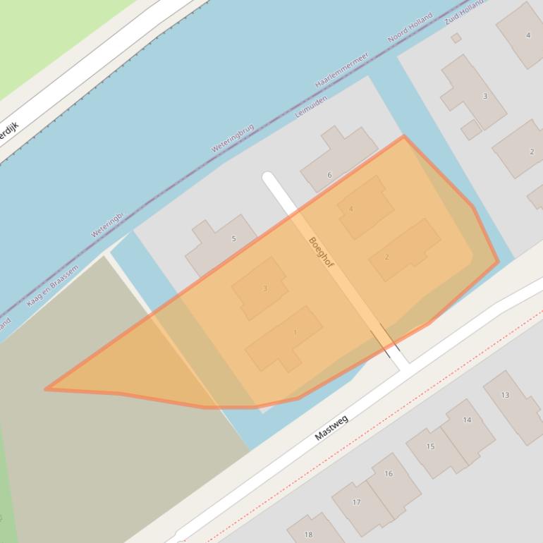 Kaart van postcodegebied 2451TB.