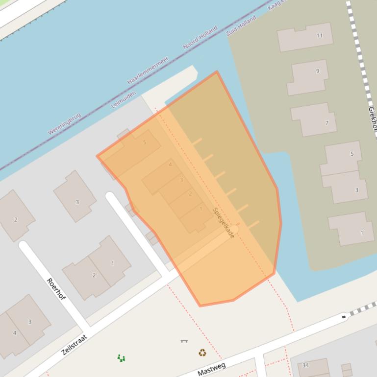 Kaart van postcodegebied 2451TE.