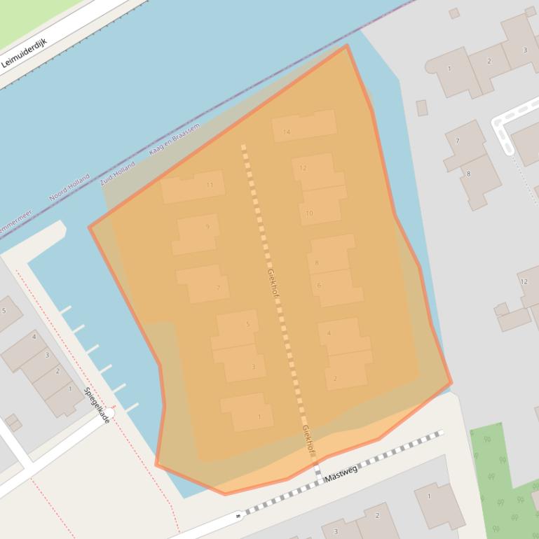 Kaart van postcodegebied 2451TG.