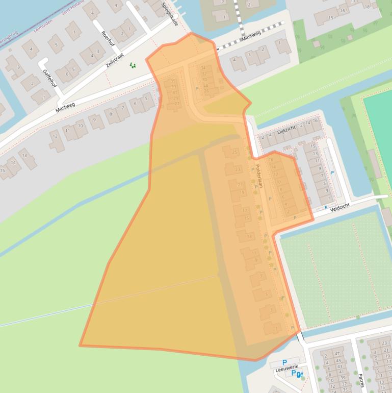 Kaart van postcodegebied 2451TL.