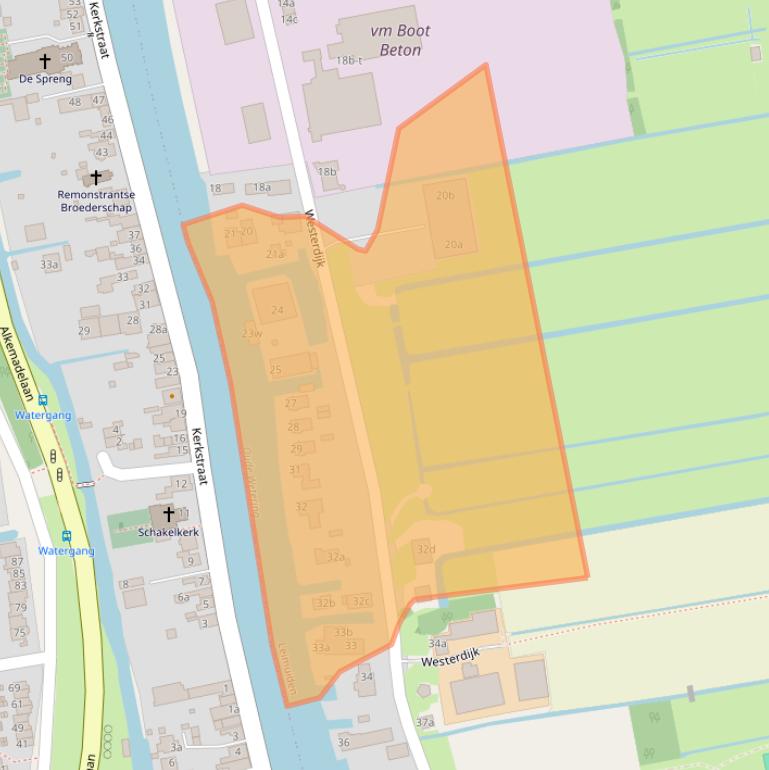 Kaart van postcodegebied 2451VB.