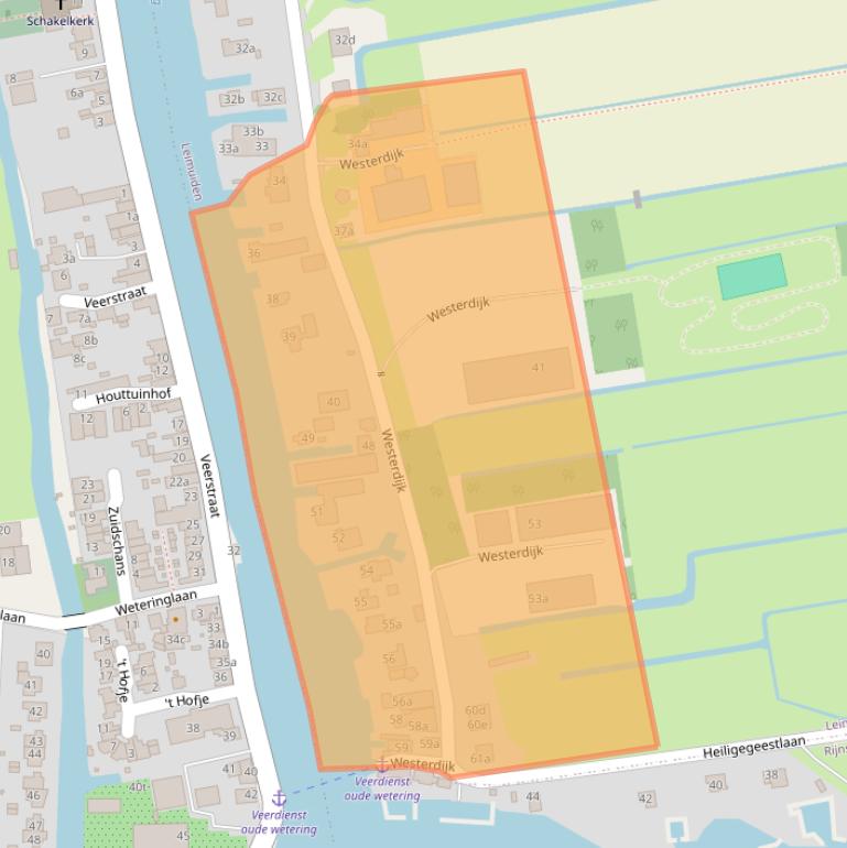 Kaart van postcodegebied 2451VC.