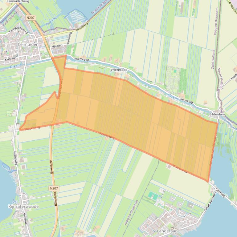 Kaart van postcodegebied 2451VG.