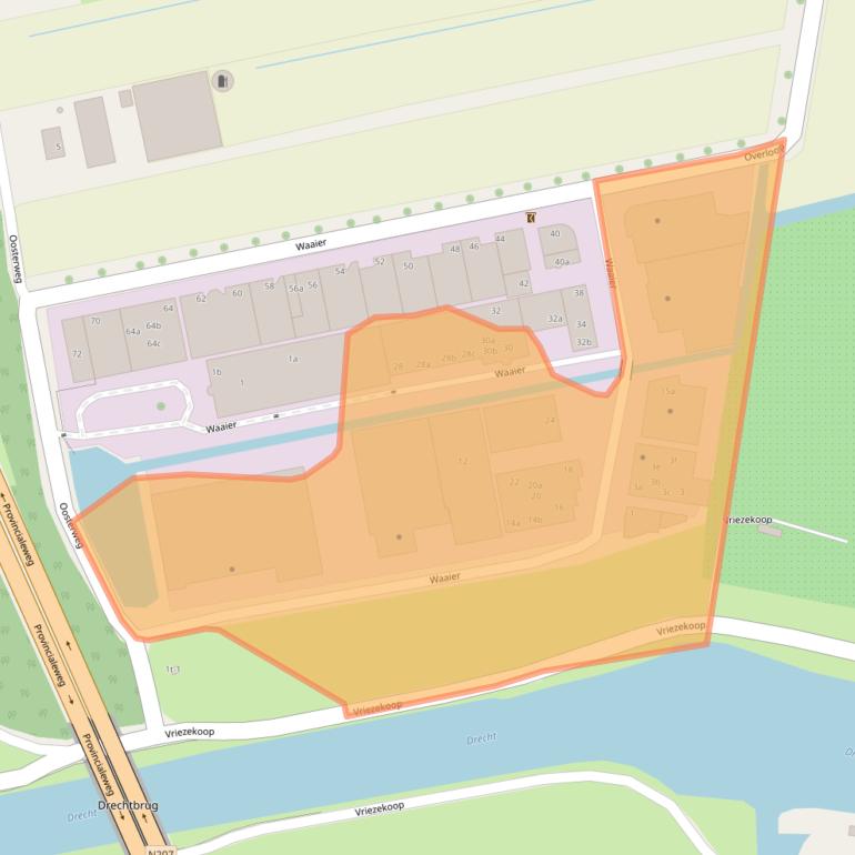 Kaart van postcodegebied 2451VV.