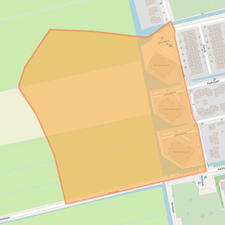 Kaart van postcodegebied 2451WH.