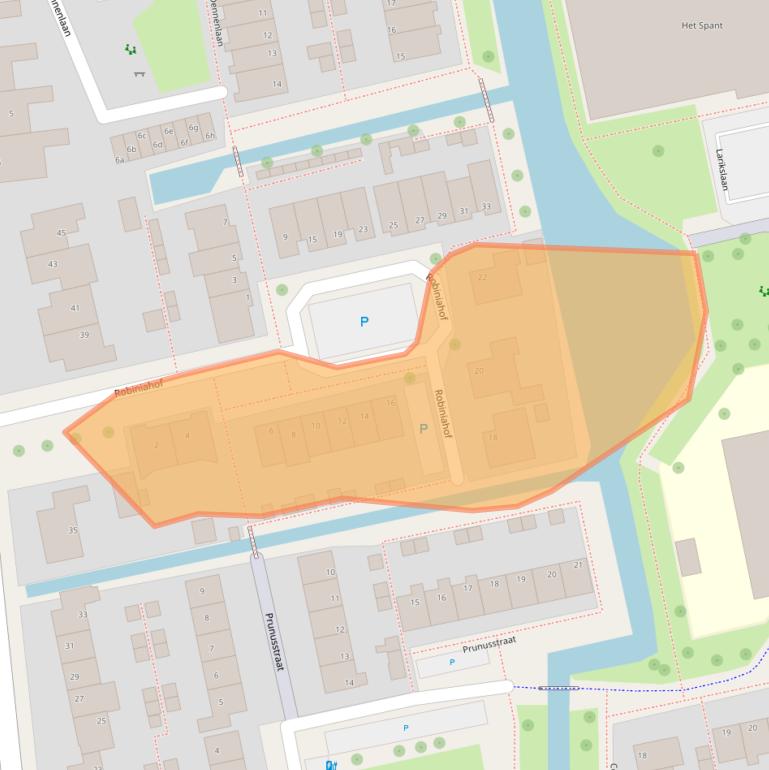 Kaart van postcodegebied 2451XB.
