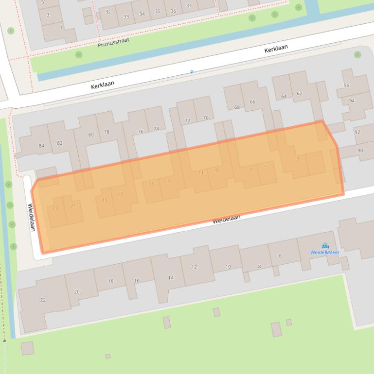Kaart van postcodegebied 2451XG.
