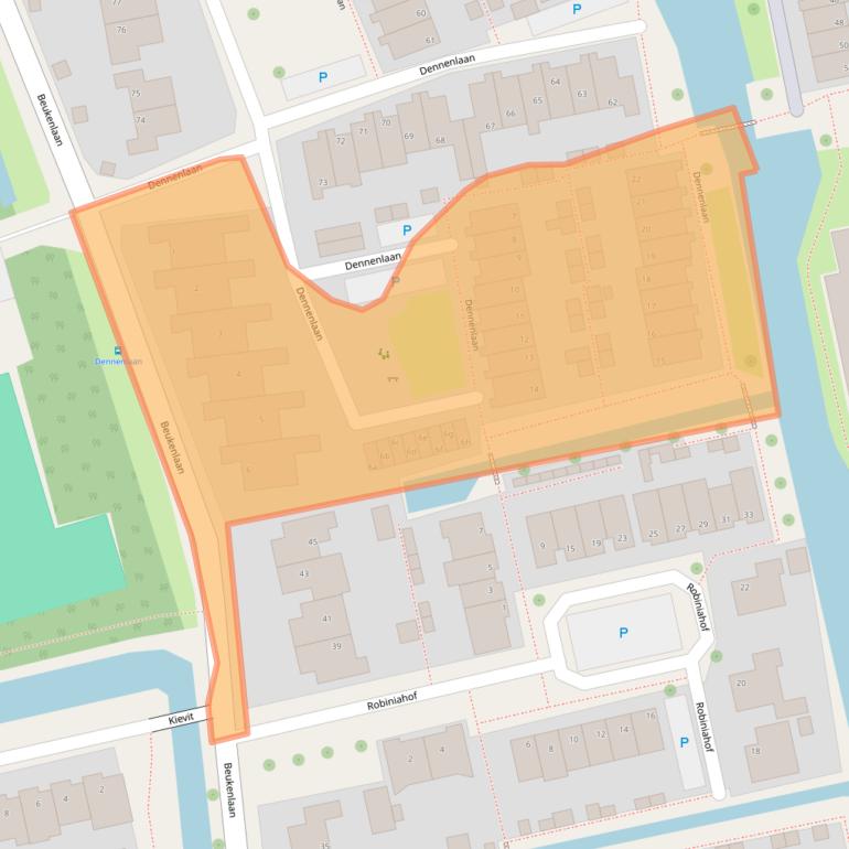 Kaart van postcodegebied 2451XK.