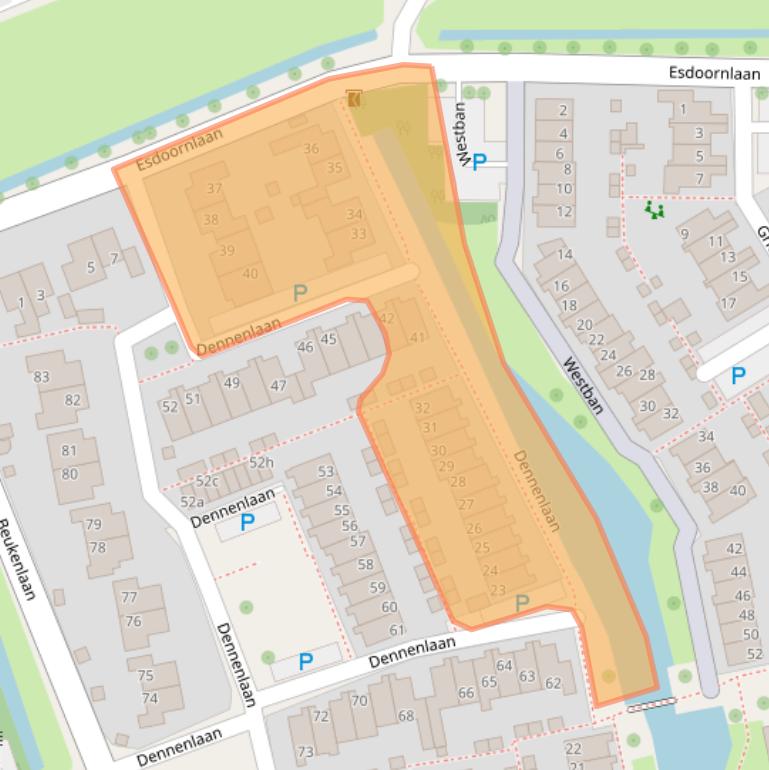 Kaart van postcodegebied 2451XL.