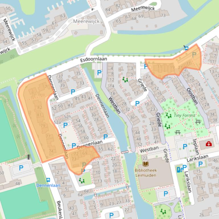 Kaart van postcodegebied 2451XN.