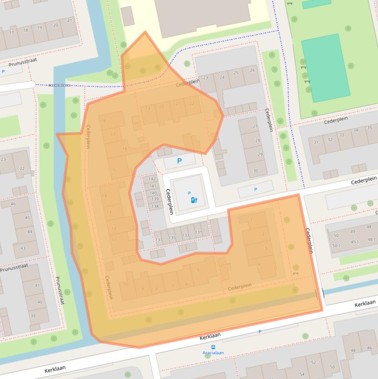Kaart van postcodegebied 2451XS.