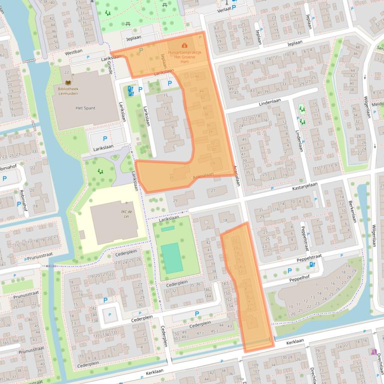 Kaart van postcodegebied 2451XZ.