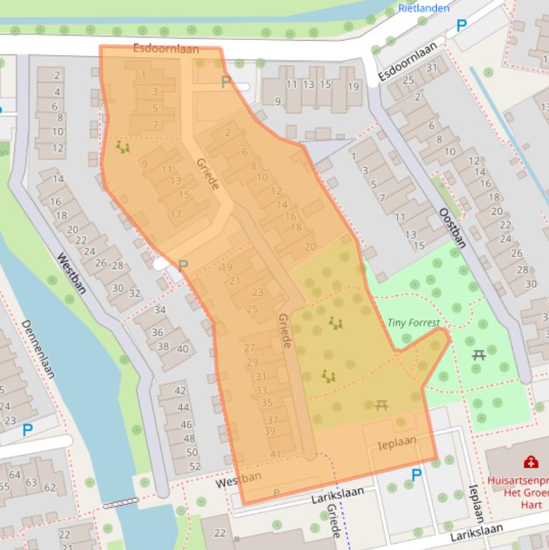 Kaart van postcodegebied 2451ZC.