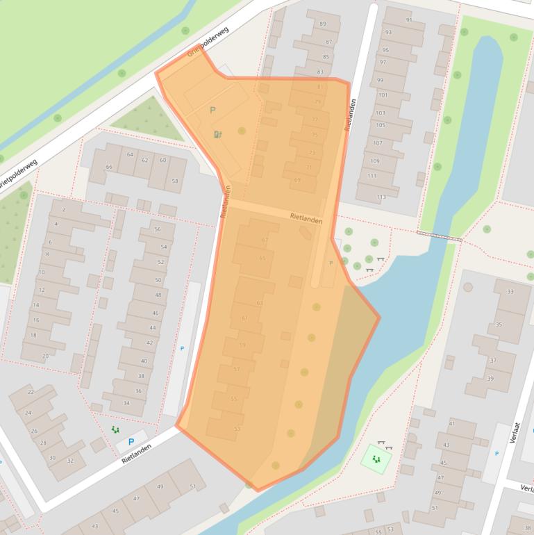 Kaart van postcodegebied 2451ZH.