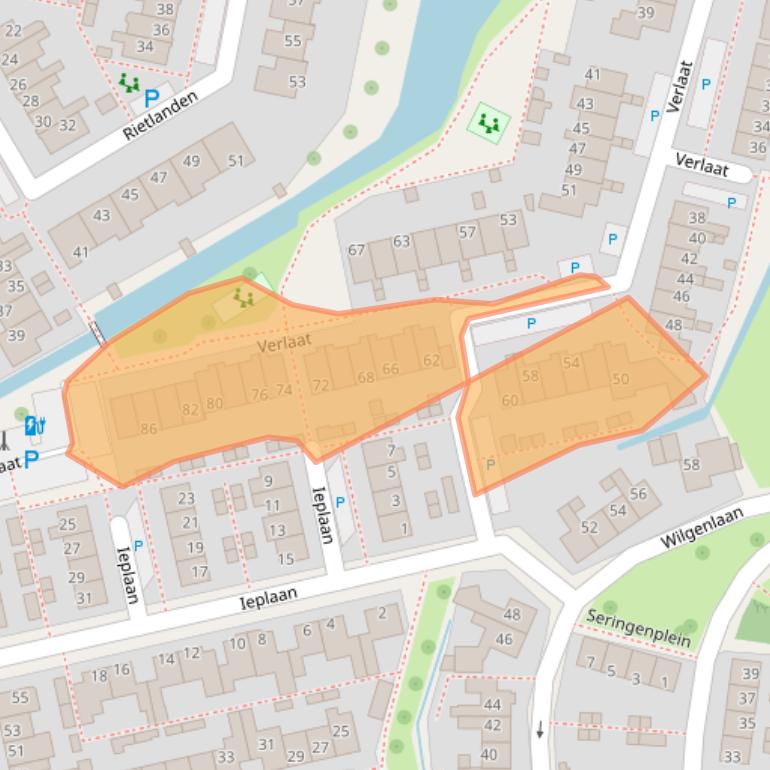 Kaart van postcodegebied 2451ZR.