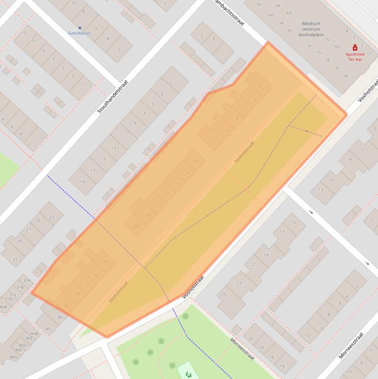 Kaart van postcodegebied 2461AC.