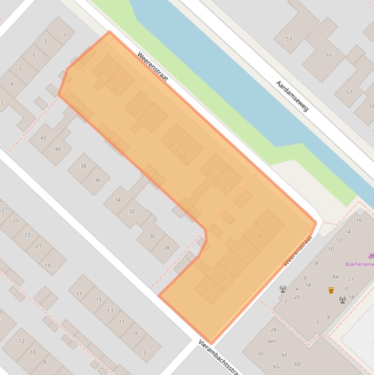 Kaart van postcodegebied 2461AR.