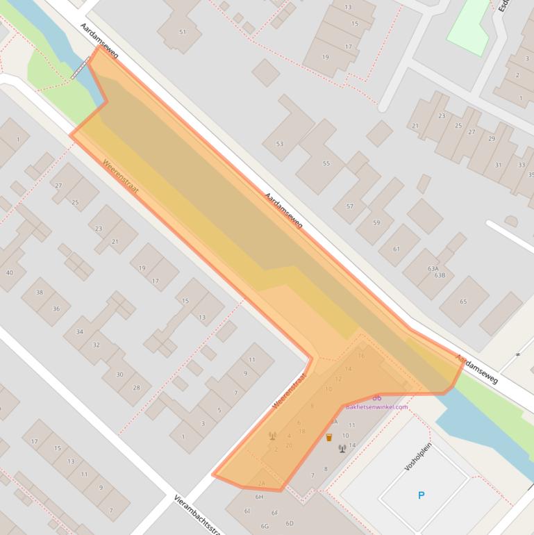 Kaart van postcodegebied 2461AS.