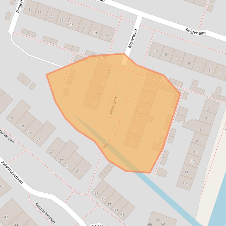 Kaart van postcodegebied 2461BG.